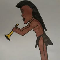 Native plays trumpet